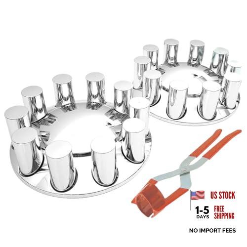 33mm Chrome Front Axle Wheel Cover Set for Semi Trucks ABS Standard-ACN35