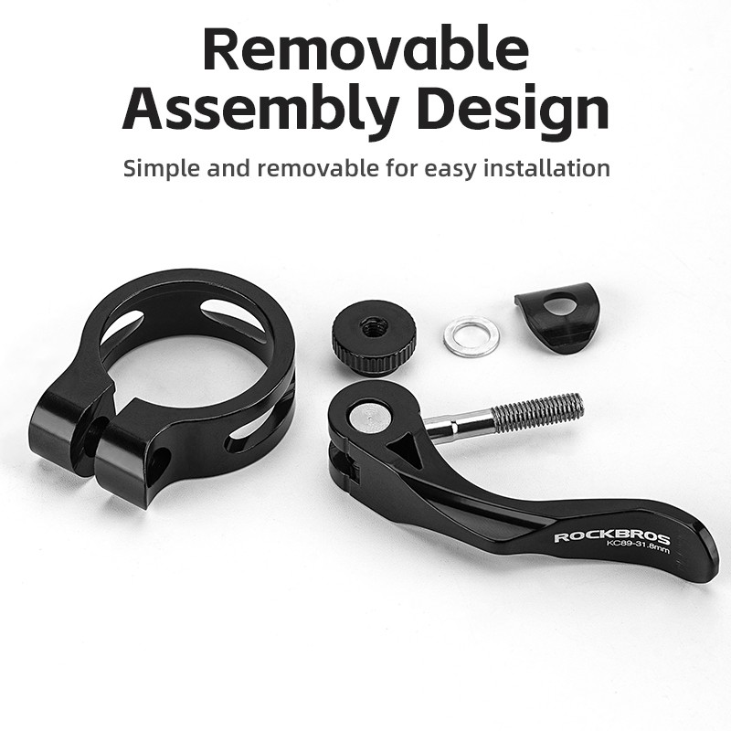 ROCKBROS Bike Seatpost Clamp MTB Quick Release Seat Post Collar 31.8/34.9mm