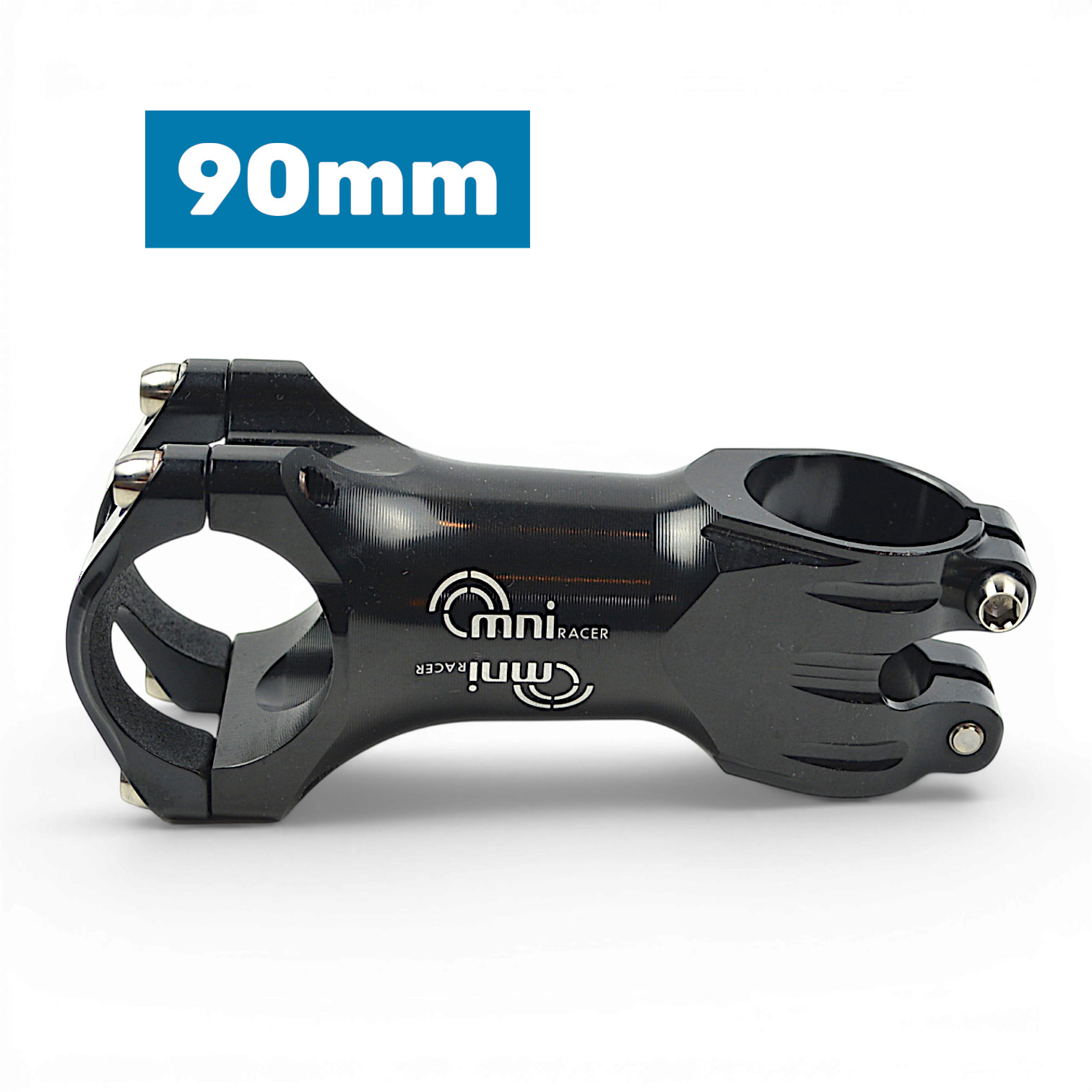 31.8x90mm OMNI Racer WORLDS LIGHTEST RACE-Lite Handlebar Stem & Ti Bolts BLACK