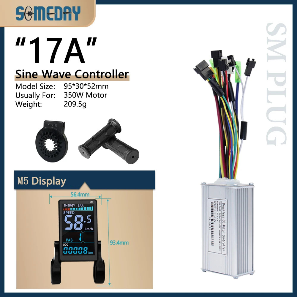 15A-40A 24V-48V Three-Mode E-bike Sine Wave Controller for 250W-1000W Hub Motor