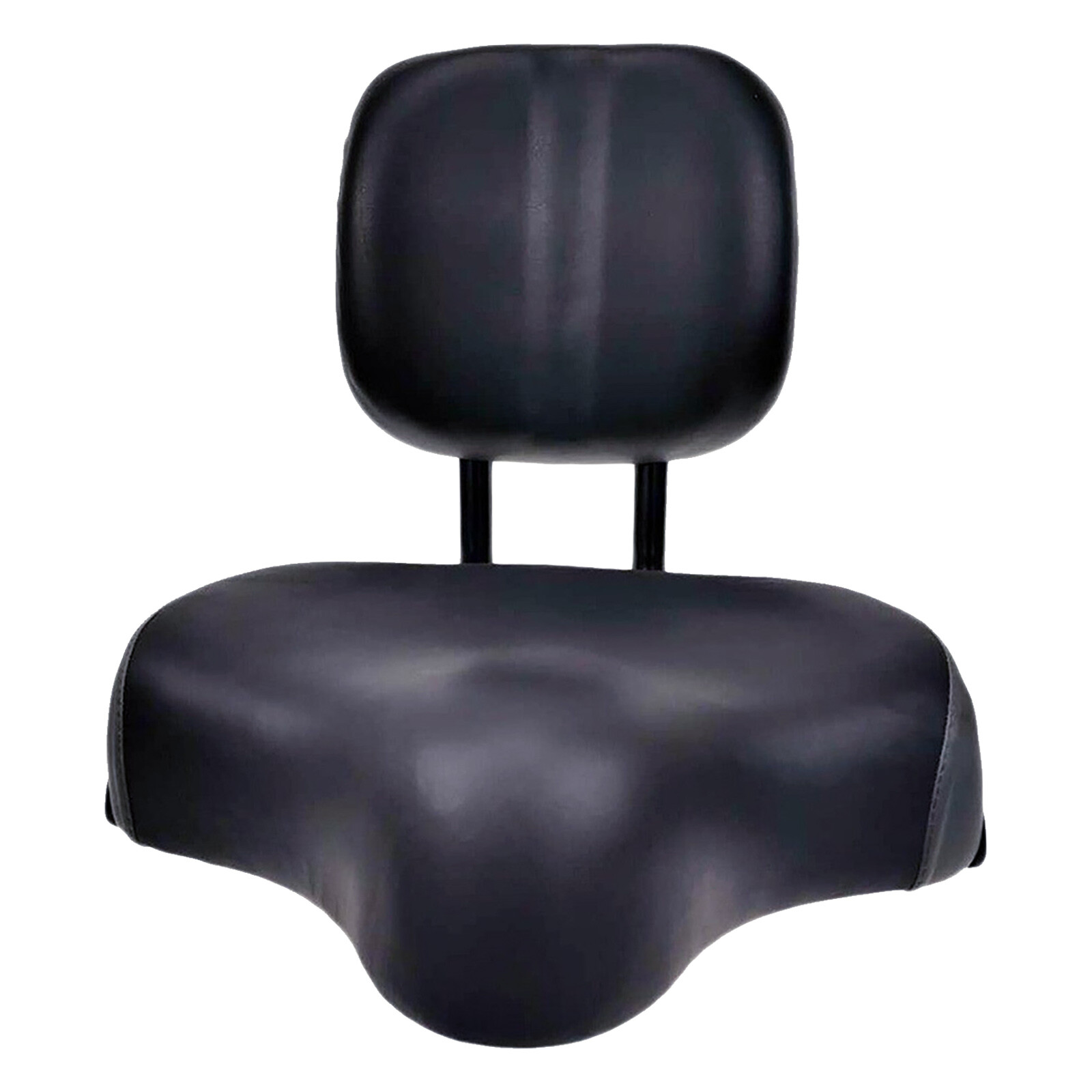 Bike Saddle Seat w/ Backrest Bicycle Extra Wide Comfort Leather Cushion Soft Pad