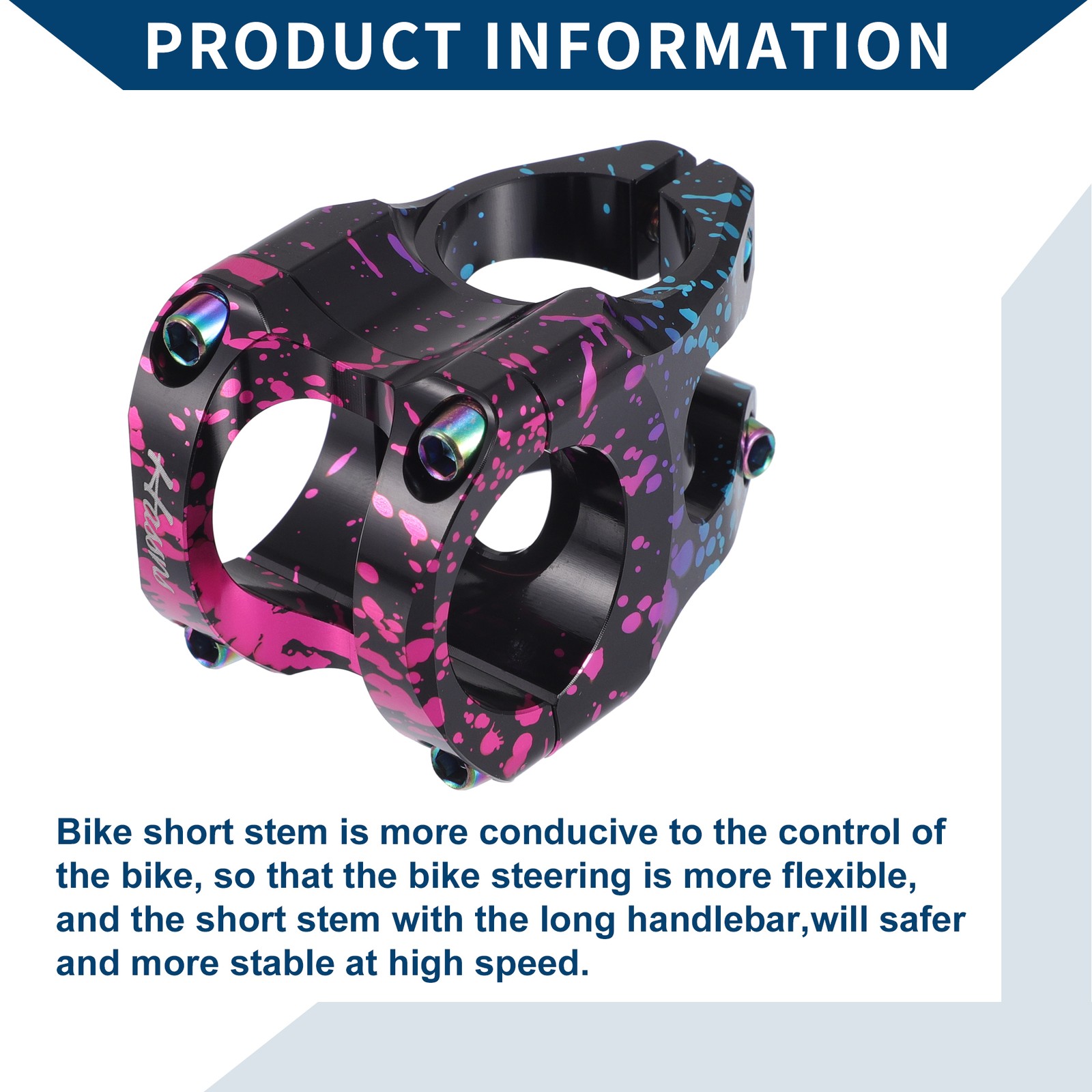 Single Bike Stem Short Handlebar Adjustable Stem for Bike 35mm Length Universal