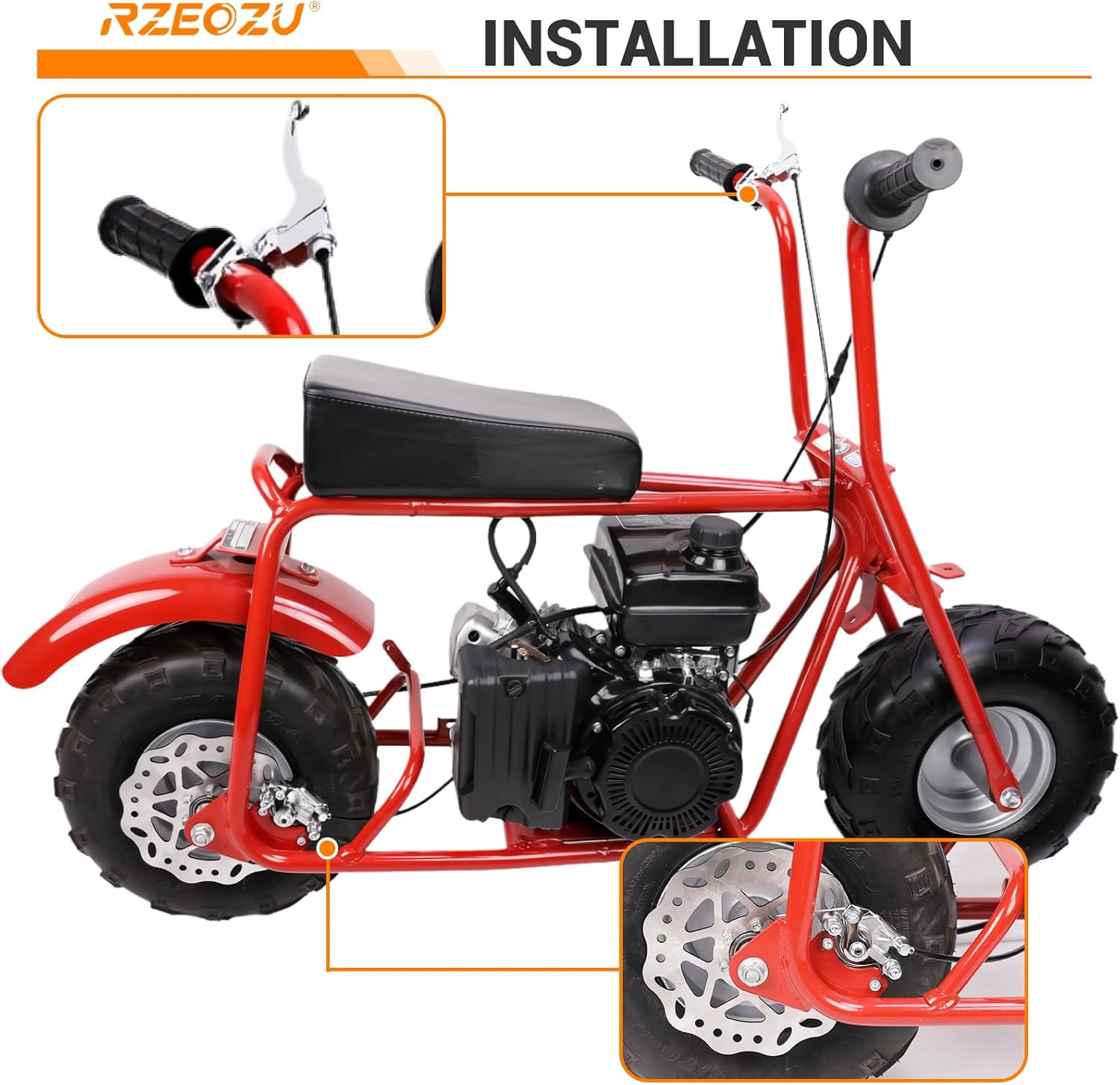 Mini Bike Disc Brake Kit with 180Mm Brake Rotor Compatible with Coleman Minibike