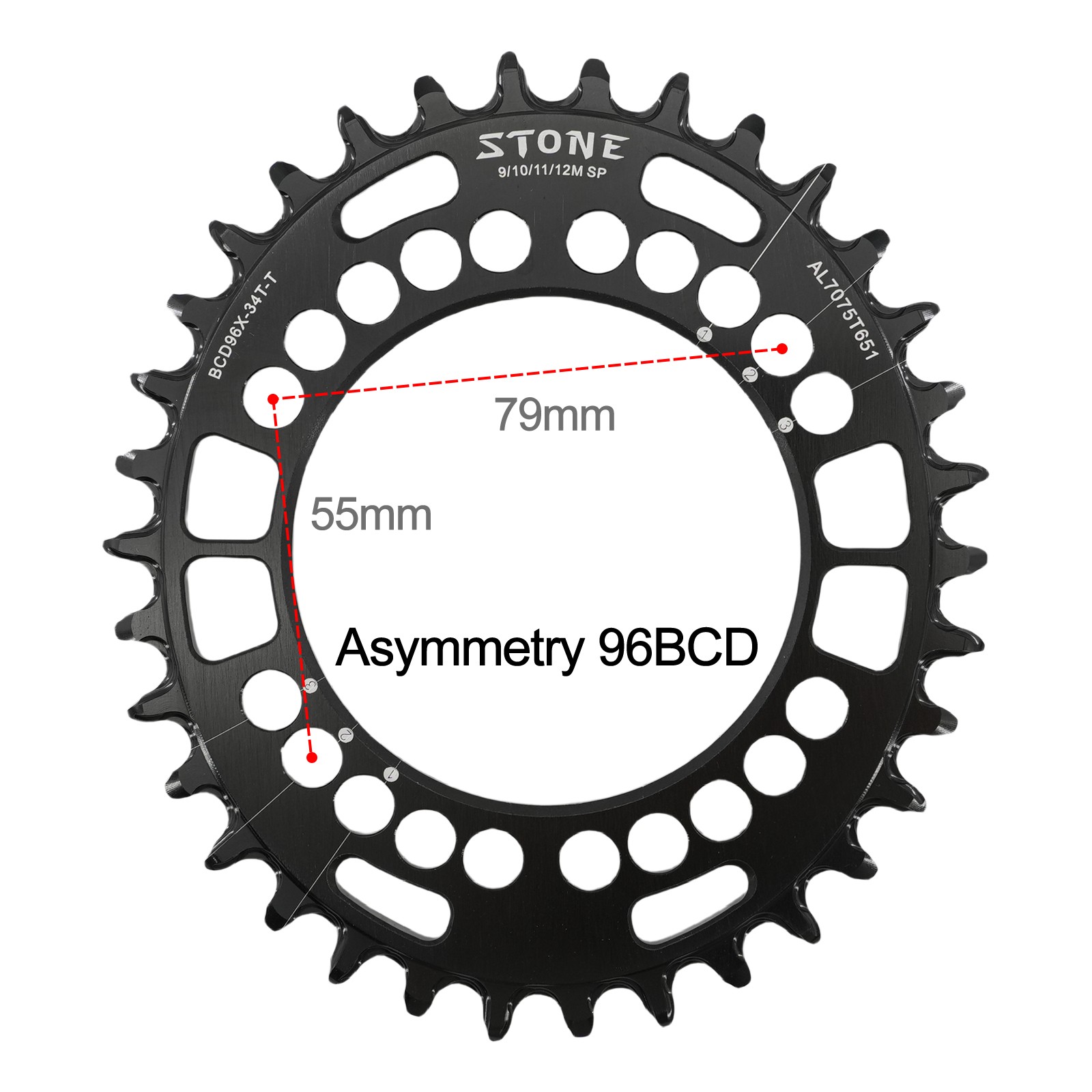 Stone Chainring 96 BCD Round Oval for M7000 M8000 M9000 M9020 MTB Bike 30T – 48T