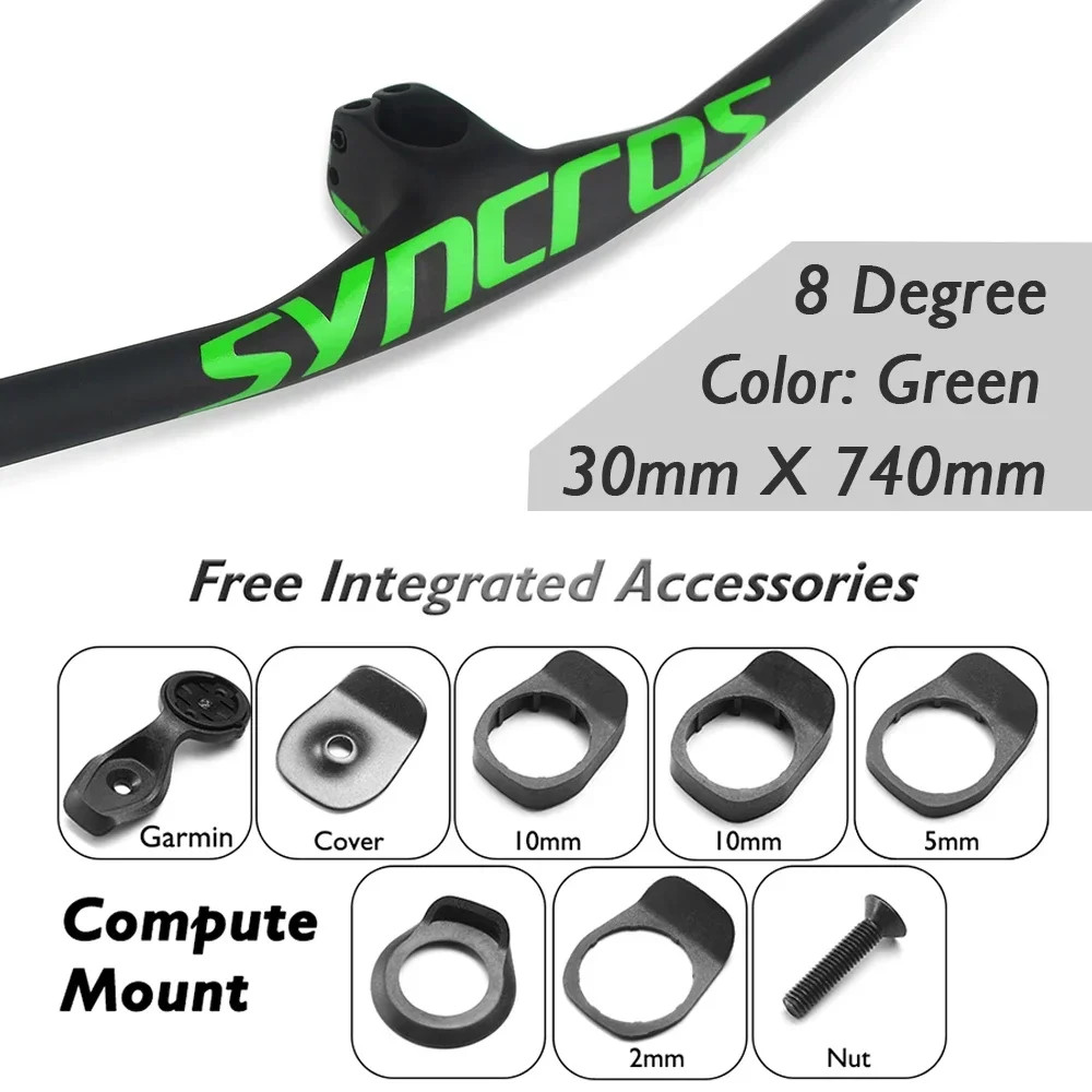 Full Carbon Mountain Bike Integrated Handlebar with Stem 8 Degree 30 40 50mm