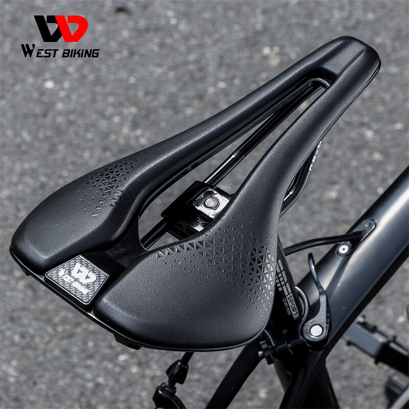 PU Leather Bike Seat Short Nose Racing Bike Saddle Hollow Bicycle Saddle Cushion