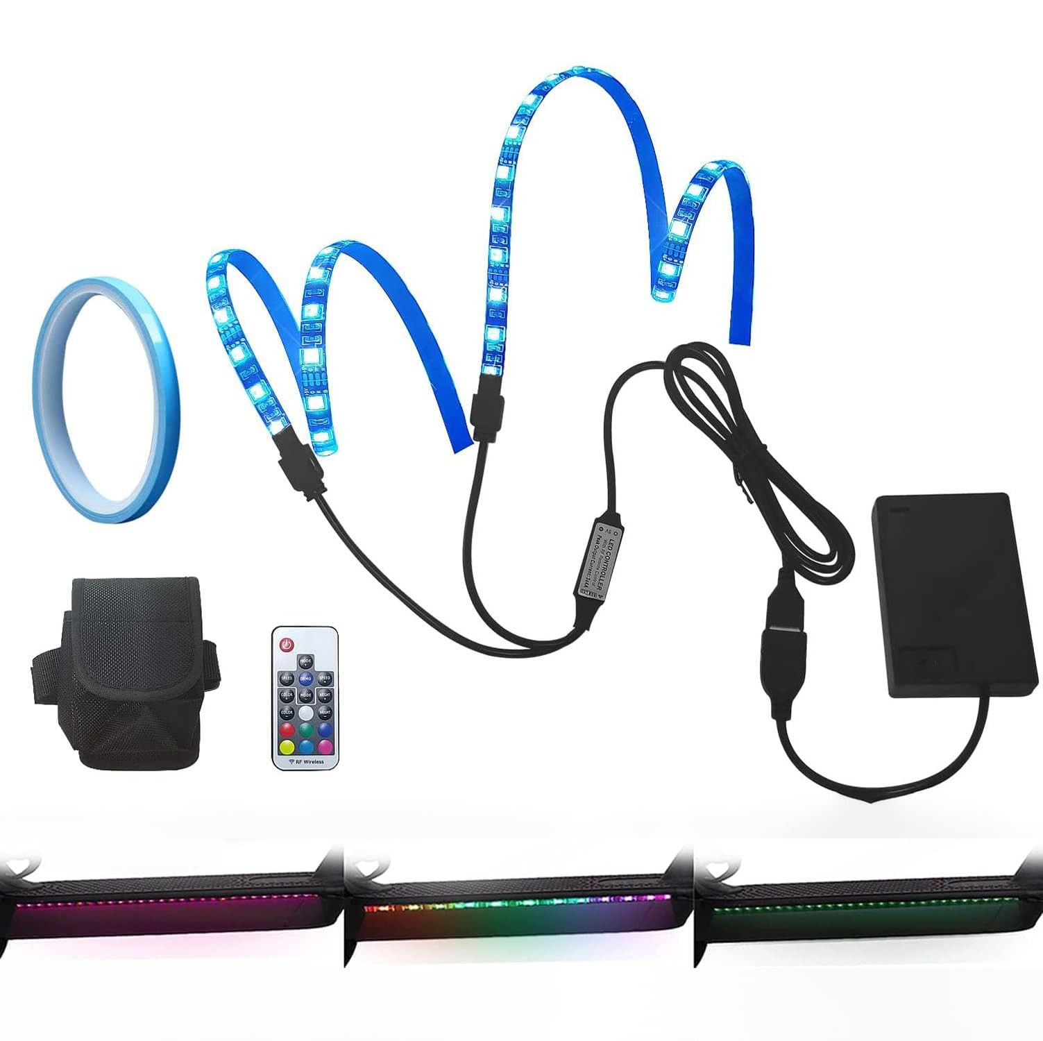 YHGSEE Scooter LED Light, Remote Control Strip Light, Color Change Night Cycl…