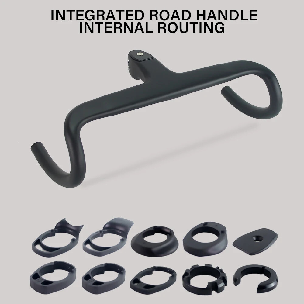 380-440mm Carbon Road Bike Integrated Handlebar 28.6mm Internal Routing Drop Bar