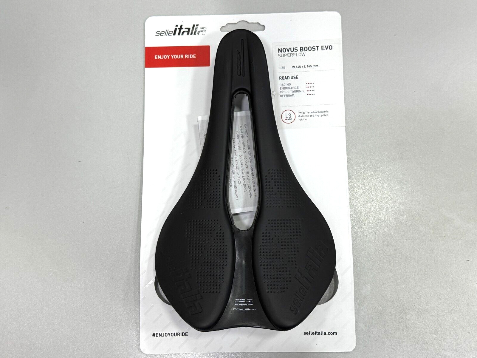 Selle Italia Novus Boost Evo Superflow Fec Alloy Saddle L3 (145 x 245mm ) Black