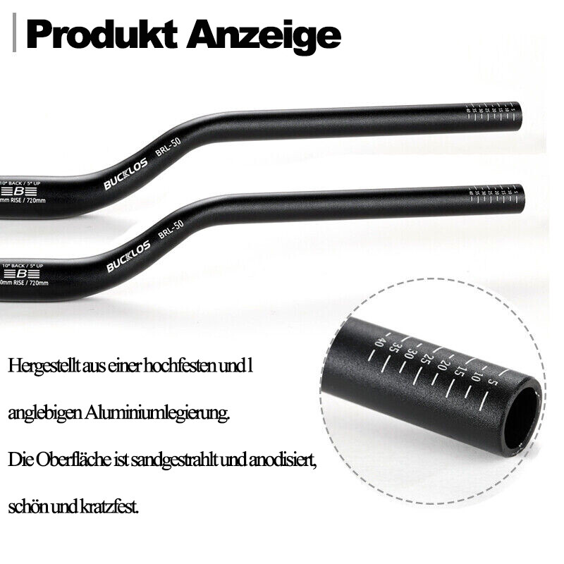 BUCKLOS 25.4/31.8mm Riser Handlebar 580-780mm Aluminum Mountain Folding/BMX Bike