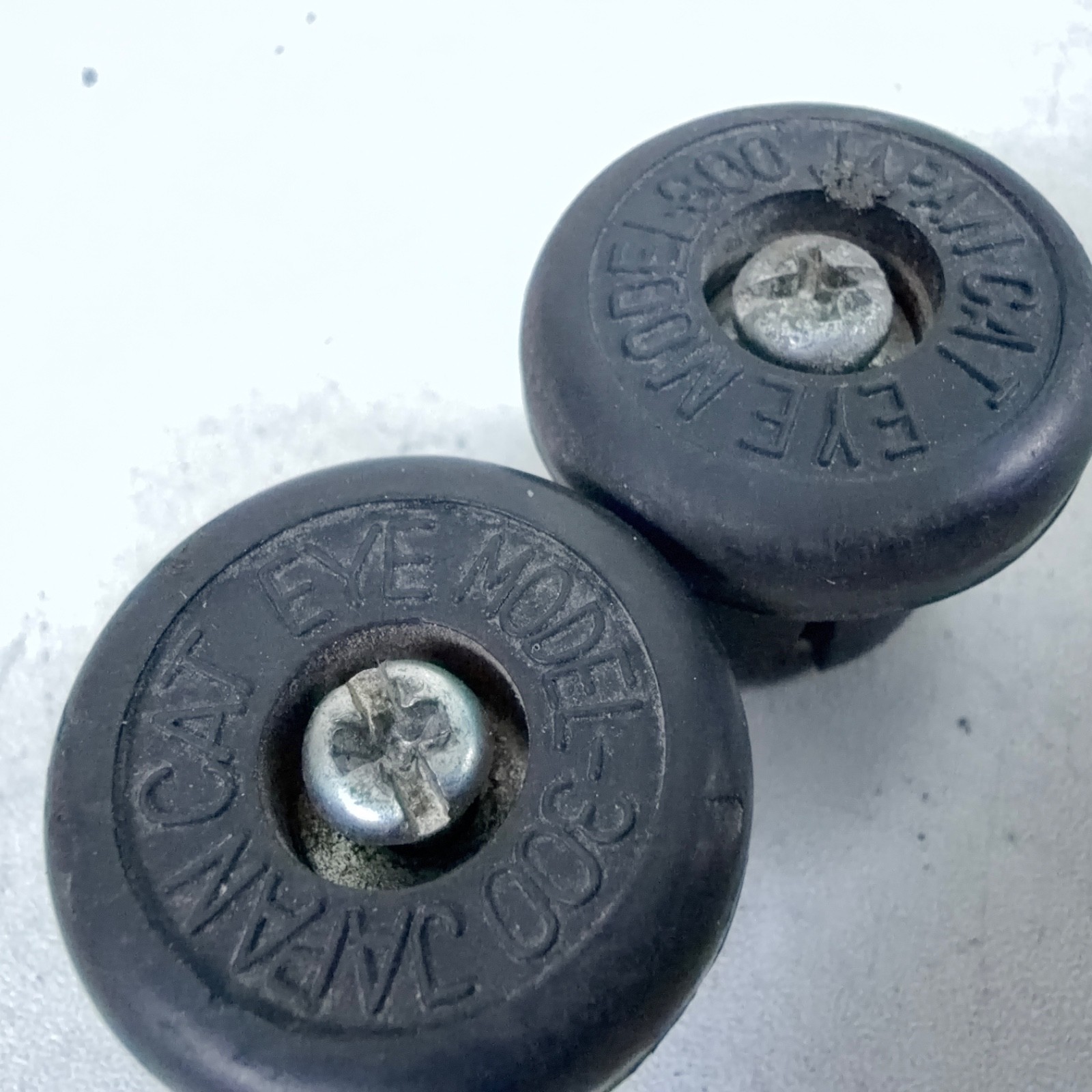 Vintage Cat Eye Bar End Plug Model 300 Black Drop Bar Handlebar Cap Set