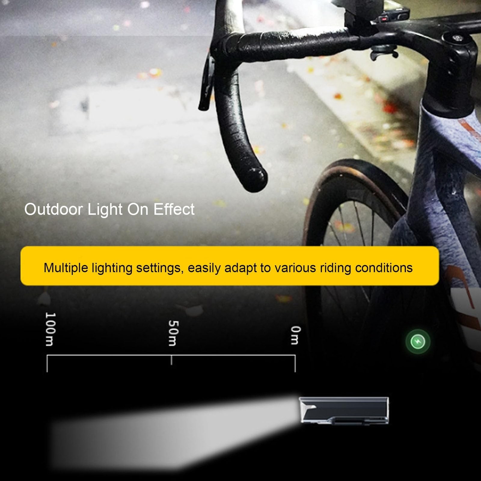 Front Light for Bikes with Auto Sensor LCD Display 5 Modes Water Resistant