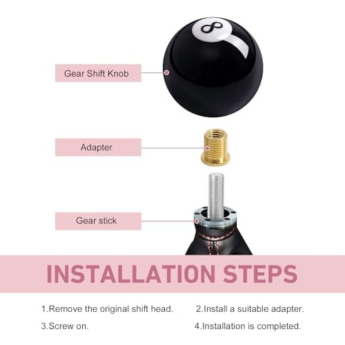 WZP Shift Knob Manual Gear, 8 Ball Round Shift Knob, Acrylic 5 6 Speed Shifter
