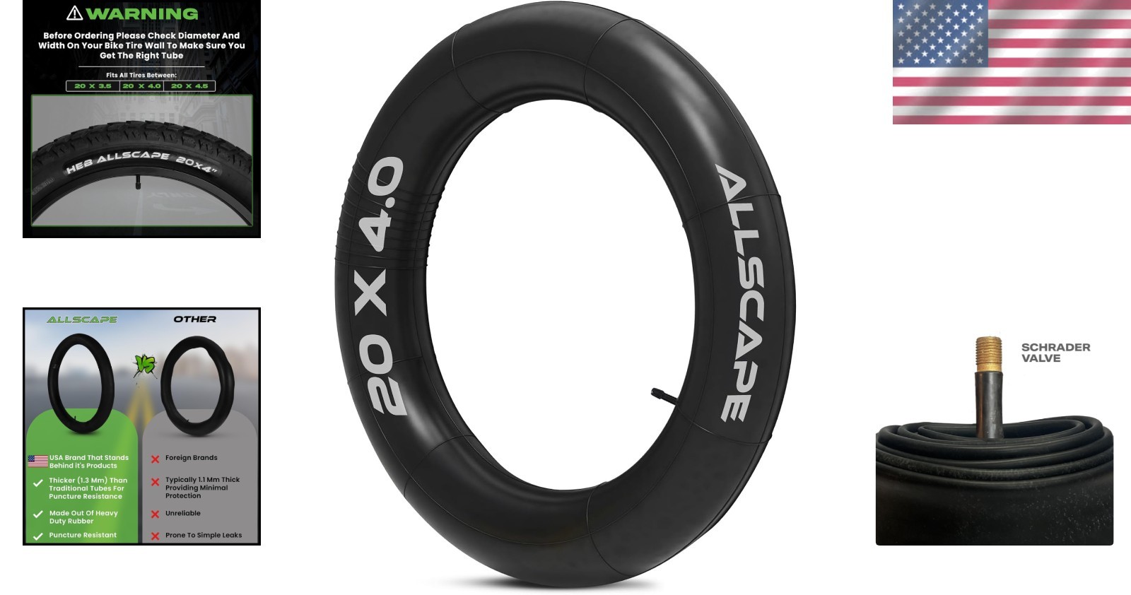 Durable Puncture-Proof Bike Tube for Electric & Fat Bikes – 20×4 & 26×4 Sizes