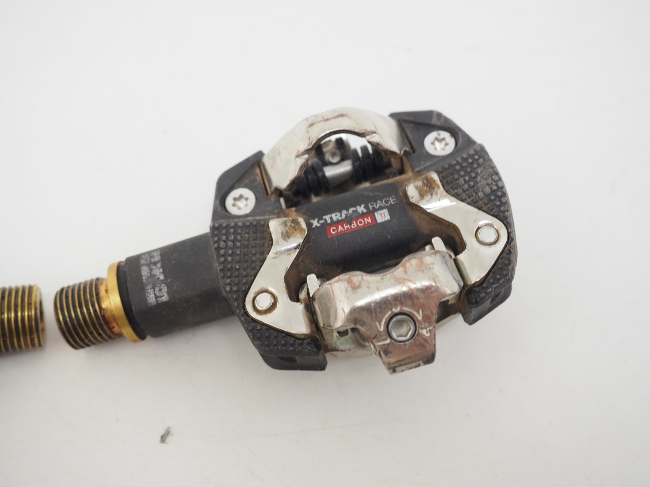 LOOK X-Track Race Carbon Ti Mountain Bike Pedals Black / Gold w/o Cleats *Good*