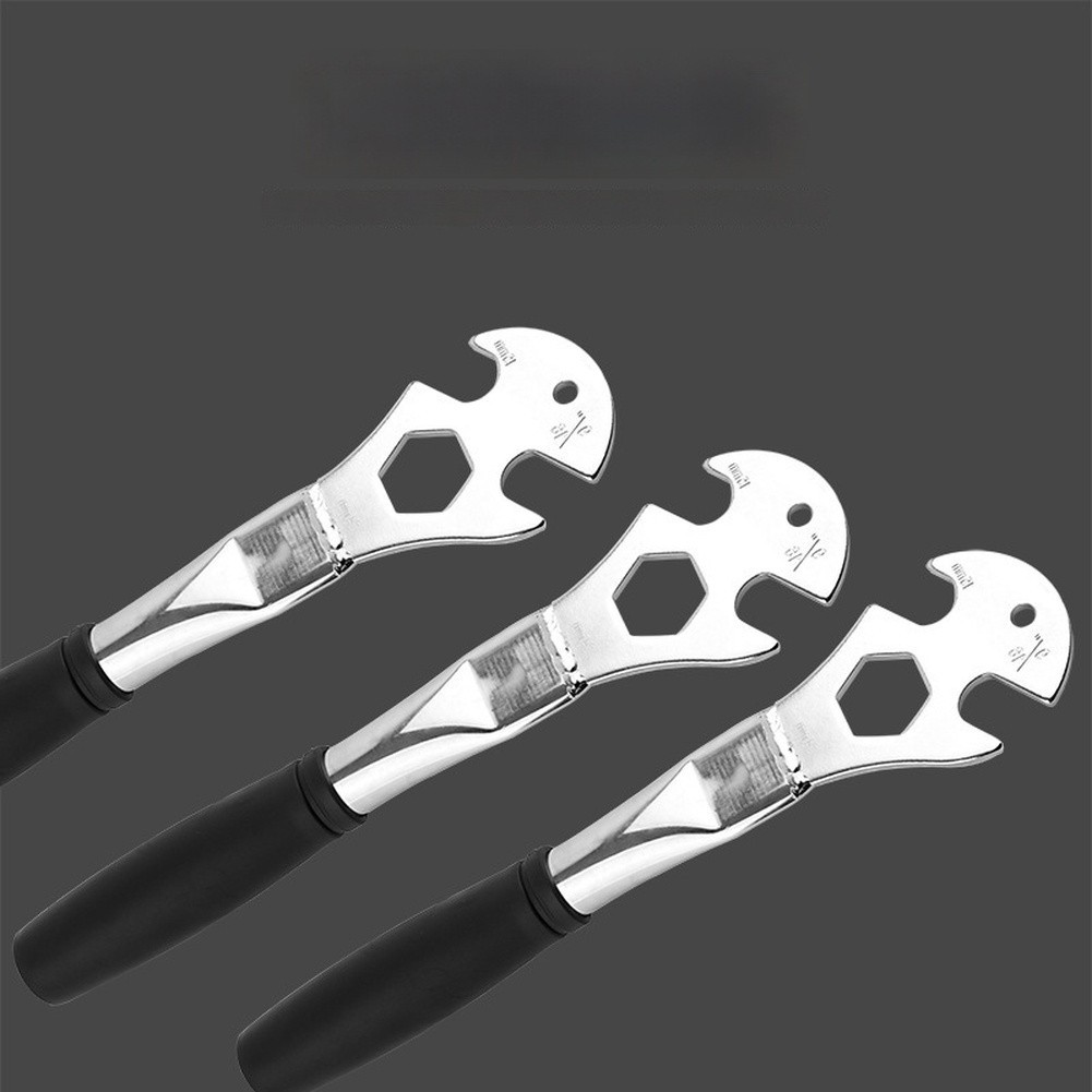 High Carbon Steel Bicycle Wrench 15mm Jaw 24mm Hex Socket Non Slip Grip