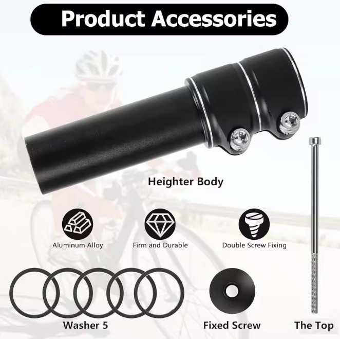 Mountain Bike Handlebar Front Fork Stem Riser Extender Extension Head Up Adaptor