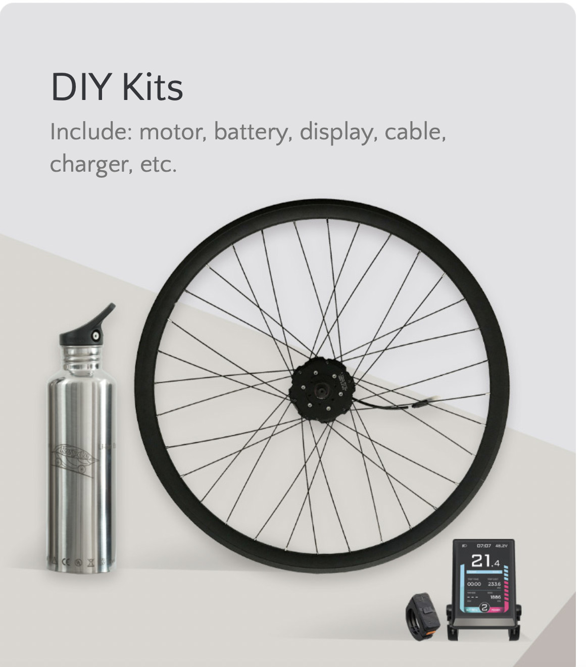 KEYDE Class 1 Built in Controller EBike 500 Watt Conversion Kit 11/ 15ah Battery