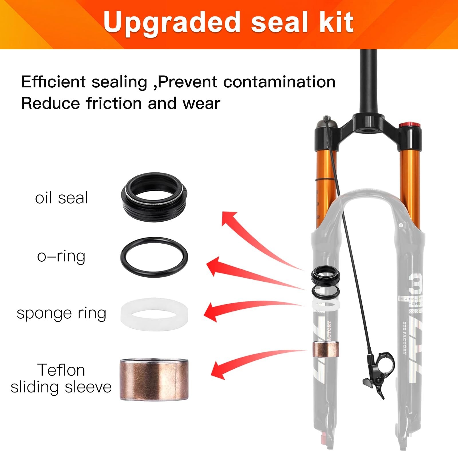 ZTZ 26/27.5/29 inch MTB Air Suspension Fork,120mm Travel, Rebound Adjustment,…