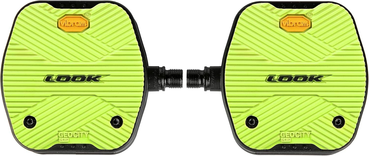 LOOK Geo City Grip Mountain MTB Bike Pedals Platform 9/16″ Lime Double Sided NIB