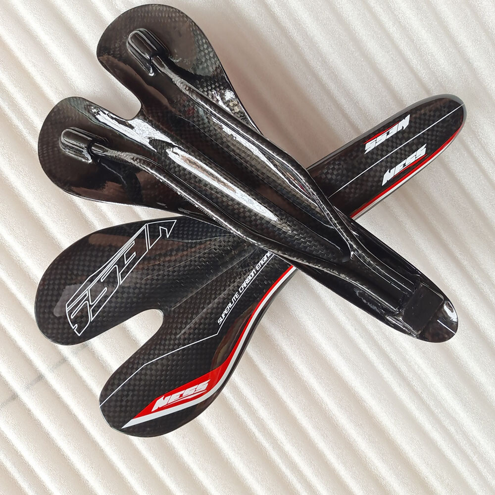 Carbon Bicycle Saddle Ultralight MTB Road 95g NESS Racing Seat Glossy 270*130mm