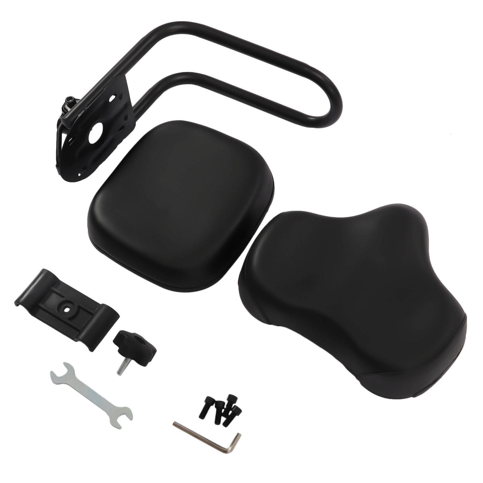 Bike Saddle Seat + Backrest Bicycle Extra Wide Comfort Leather Cushion Soft Pad