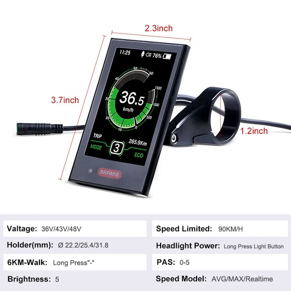 BAFANG DPC18 Display LCD UART For Bafang Mid Drive Motor BBS01B BBS02B BBSHD