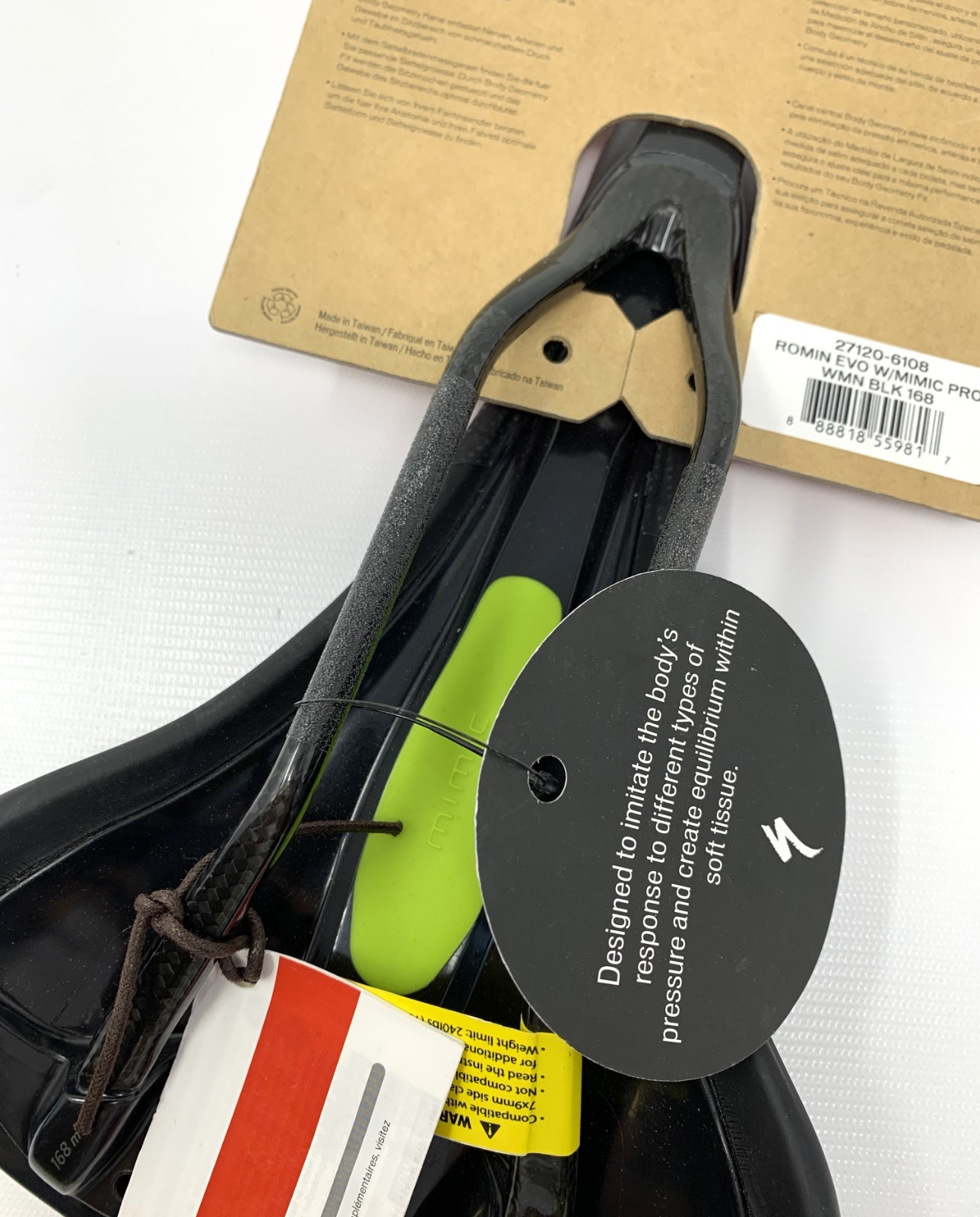 Specialized Women’s Romin Evo Mimic Pro 168mm Carbon Rail Saddle – New