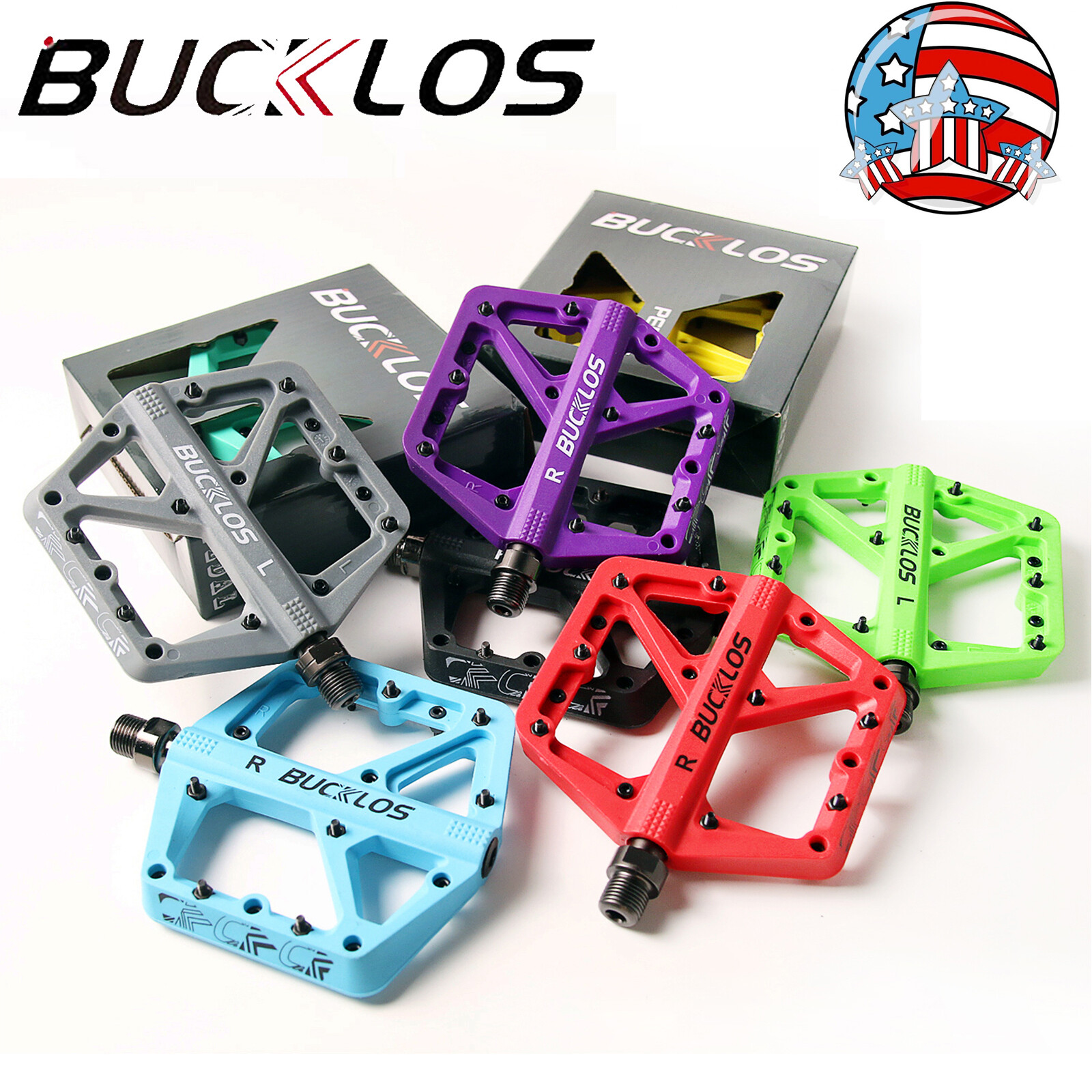 MTB Platform Pedals Bicycle Bearing Pedal Road/Mountain Bike Flat Pedal 9/16″ US