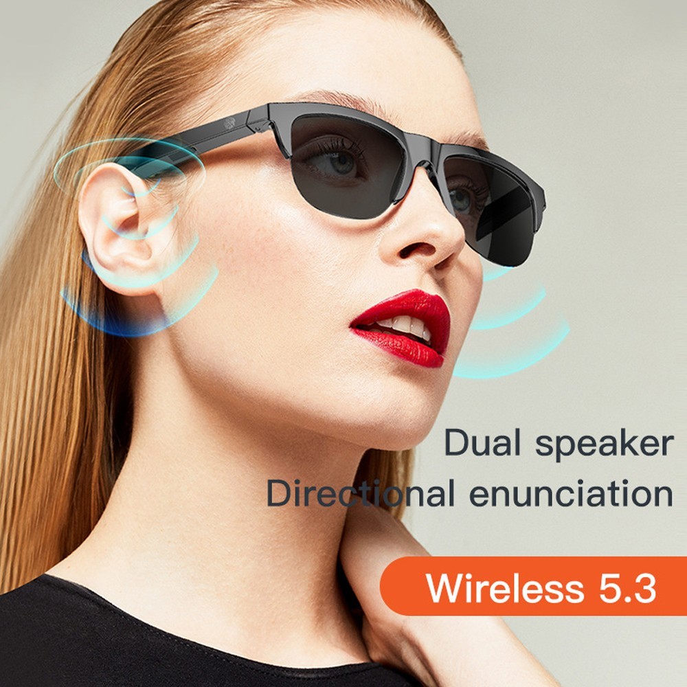 Bluetooth Smart Glasses Music Audio Open Ear Speaker Hands Free Call Sunglasses