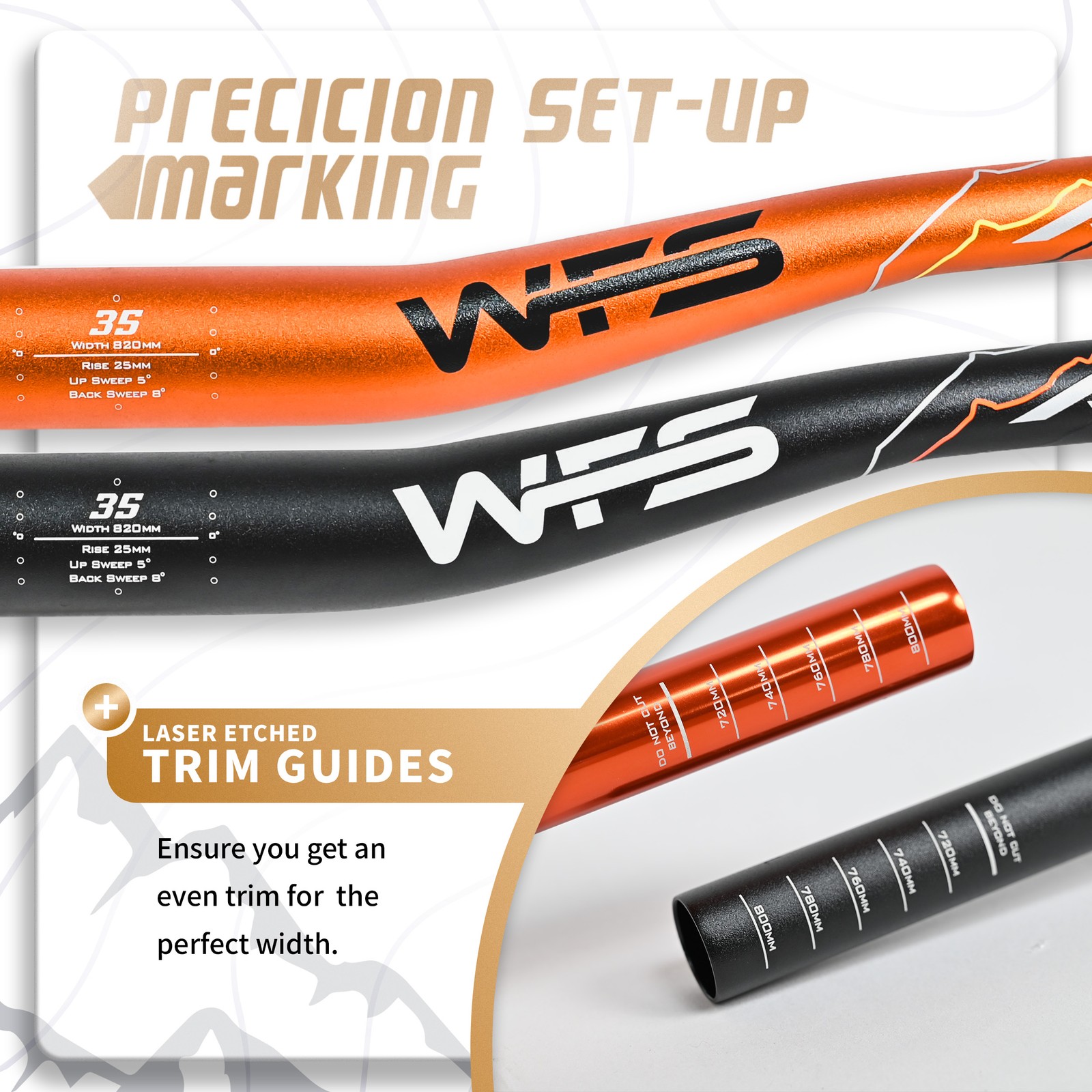 WFS Ascend 35 x 820mm Handlebar 40mm Rise, Black x Red