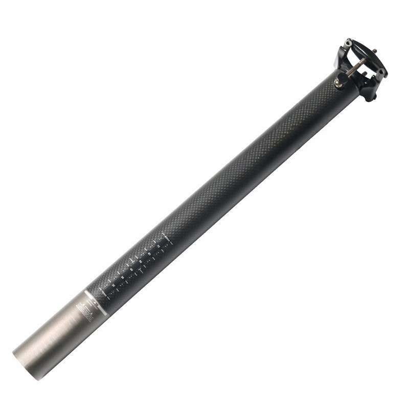 Carbon Bicycle Seatpost 33.9/34.9*400mm Folding Bike Seat Post Black No Logo