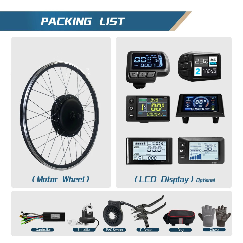E-bike Conversion Kit 48V 1000W Front Brushless Gearless Hub Motor Wheel