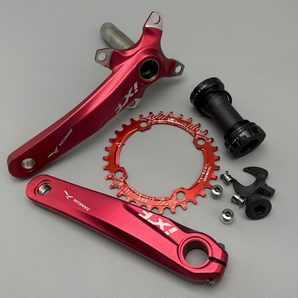 MTB Road Bike Crankset crank arm 170mm BB Narrow Wide Single Chainring 32 34T