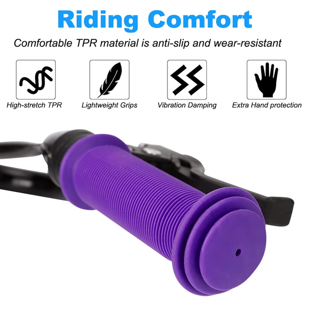 Kids Bike Grips 105mm – Purple Handlebar Grips for Bikes & Scooters