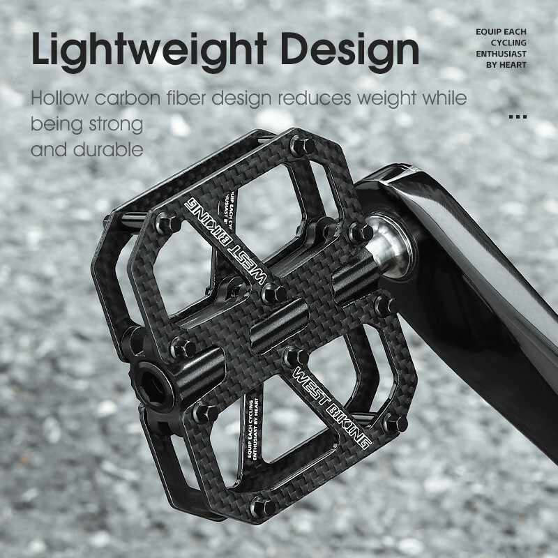 Bike Pedals Ultralight T700 Carbon Fiber Titanium Axle 3 Bearings Bicycle Pedals