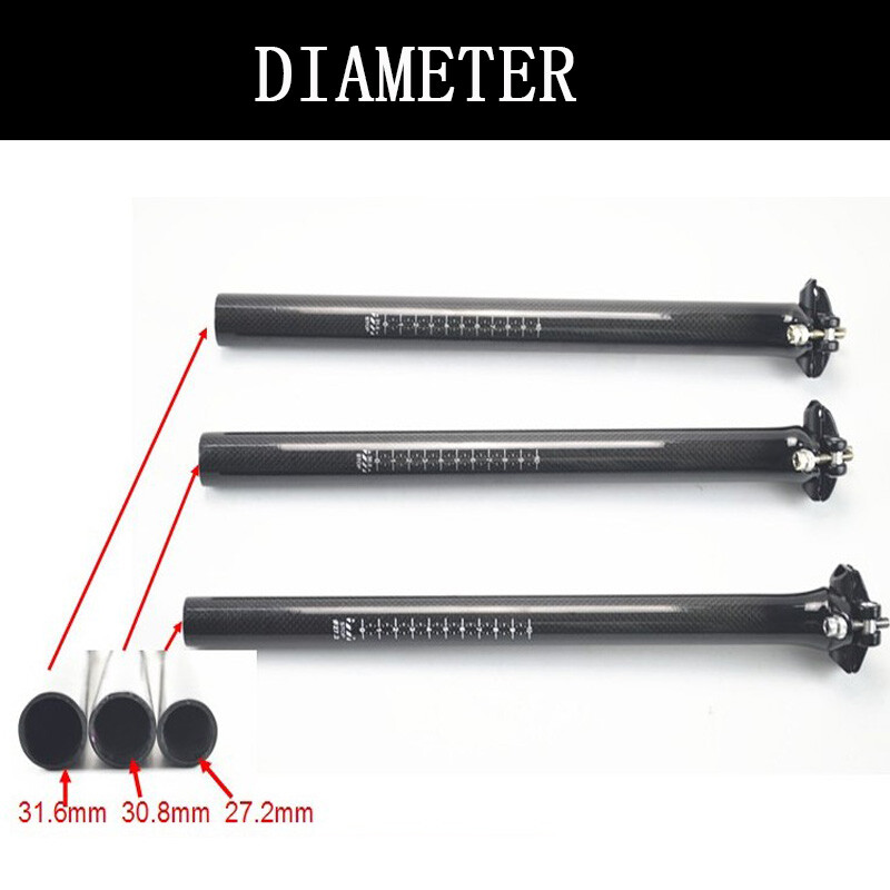 TOSEEK Carbon Fiber Seatpost 27.2/30.8/31.6mm MTB Road Bike 34.9 Seat Tube Clamp