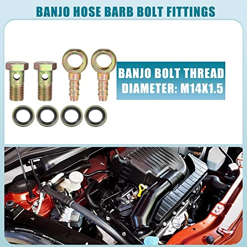 Banjo Bolt M14x1.5 10mm Banjo Hose Barb Bolt Fittings Brake Line Fitting