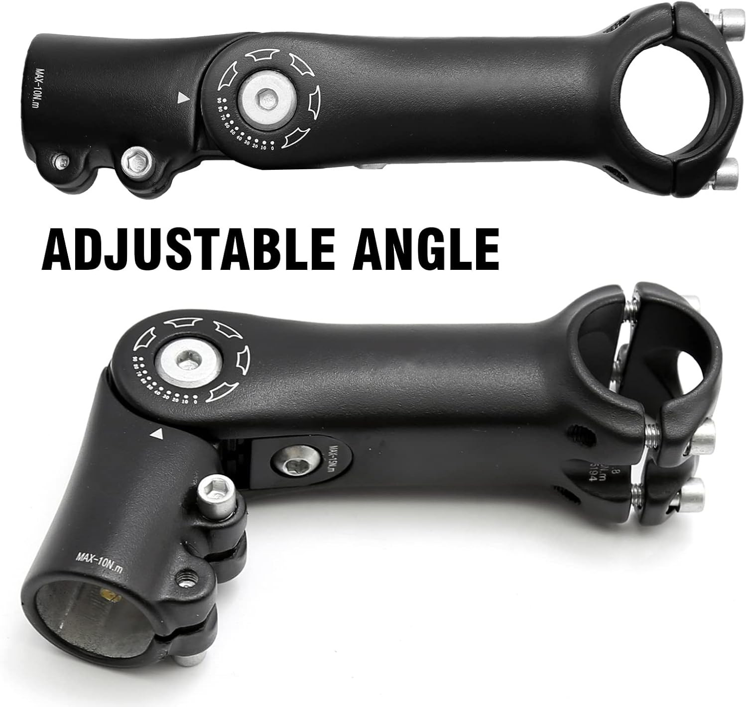 28.6Mm X 31.8Mm Adjustable Bicycle Handlebar Stem, 90Mm/110Mm, 0-90 Degree Rise,