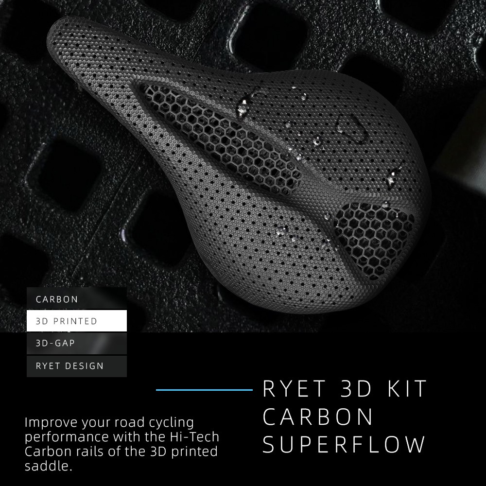 Ultralight RYET Carbon 3D Saddle 190g 145/155mm 7×9 Rails for Road MTB Gravel