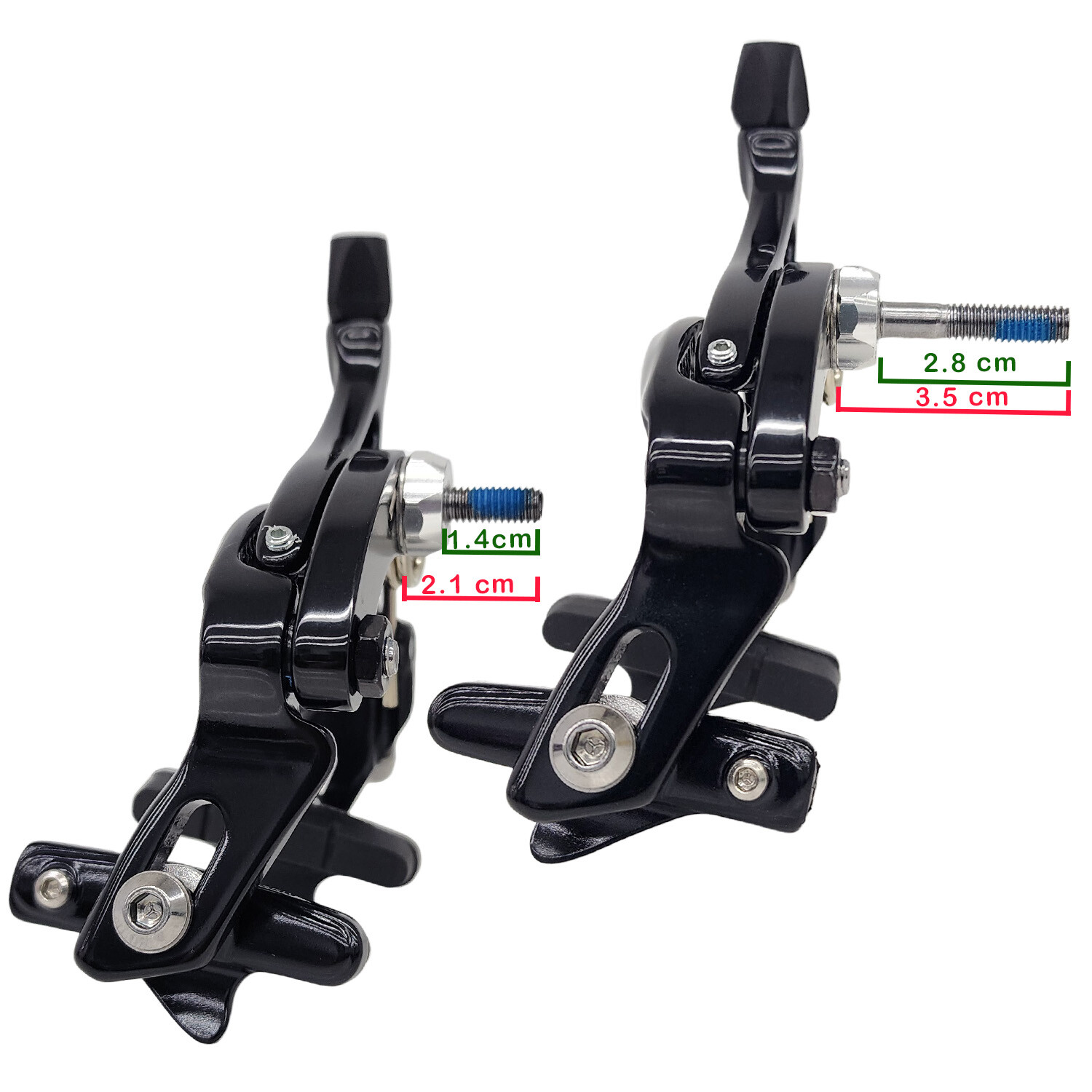Tektro R539 Caliper Brake Set 47-59mm with QR Recessed Mount , Black