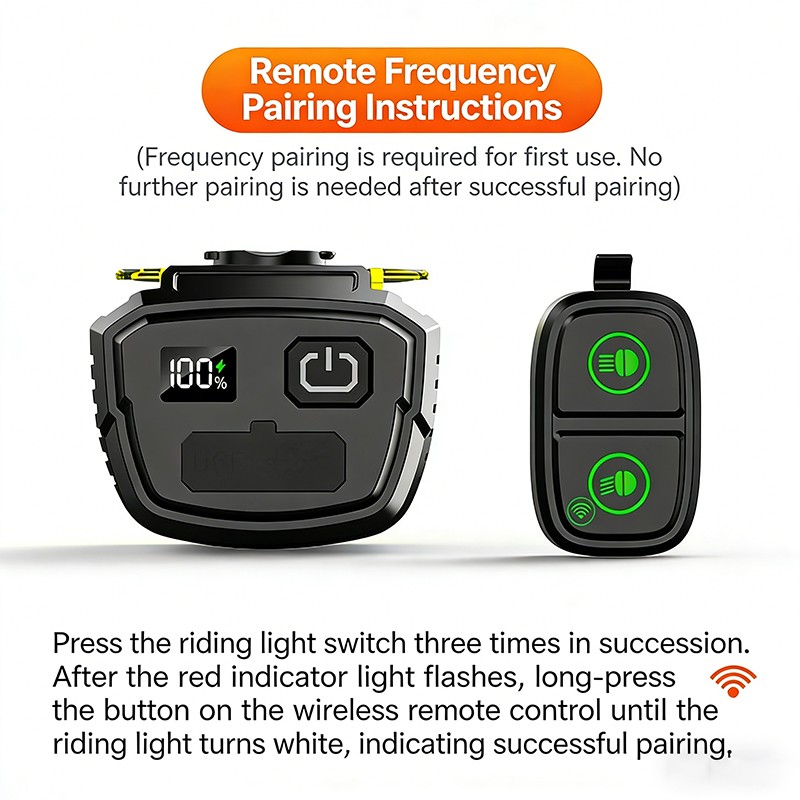 Bicycle Headlight 1100LM Yellow/White Dual Beam with Wireless Remote Control