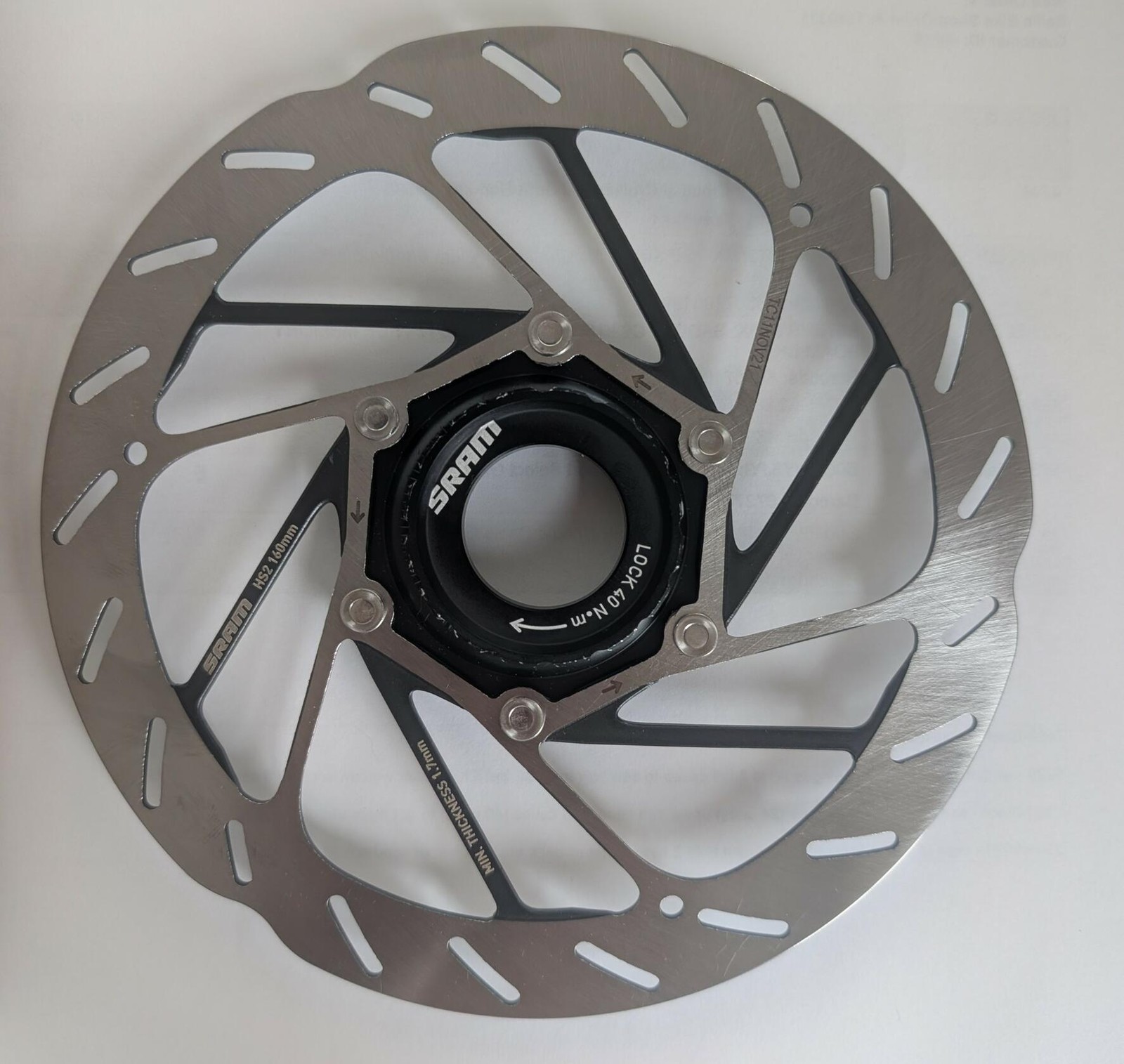 No Packaging/Cosmetic Damage: SRAM HS2 Disc Rotor 160mm Centerlock w/ Lockring