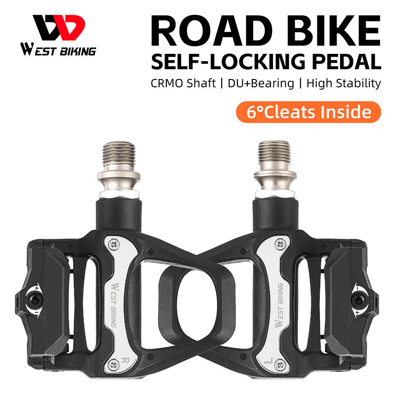 WEST BIKING Bike Flat/SPD Self-locking Pedals Cycling Cleat Sealed Bearing Pedal