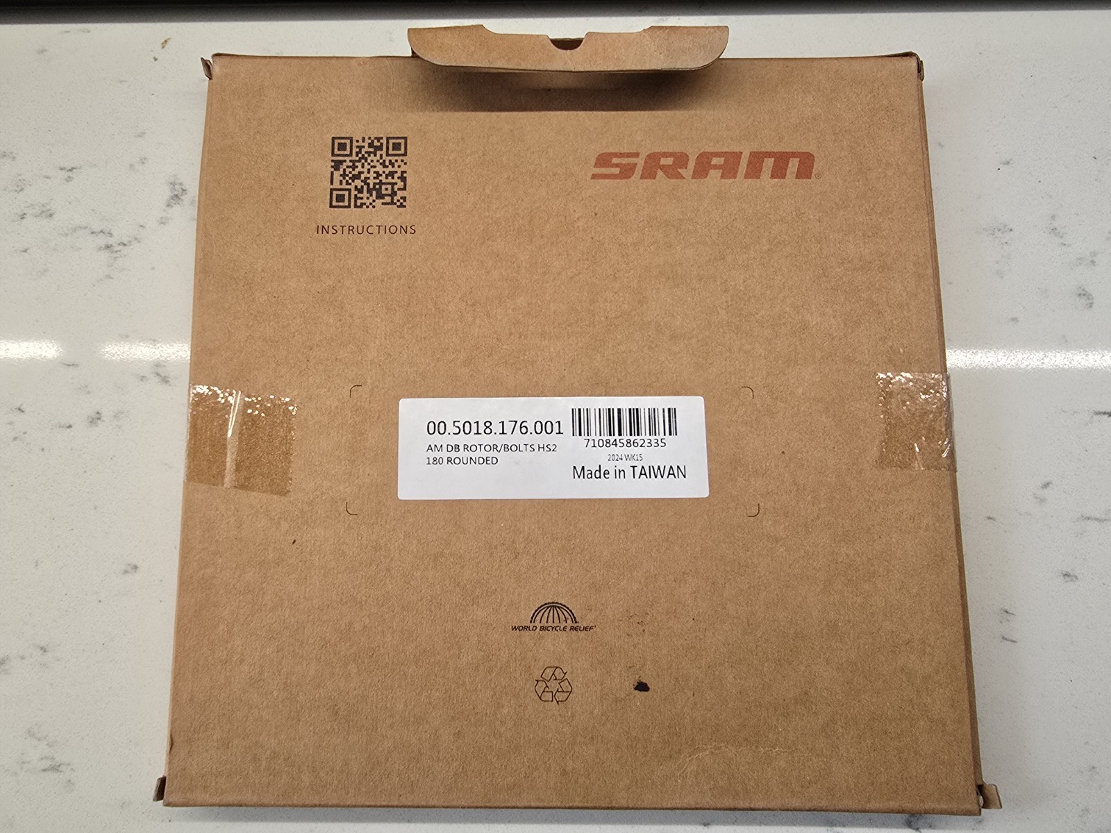 SRAM HS2 180mm 6-Bolt Disc Brake Rotor w/ Bolts Silver 00.5018.176.001