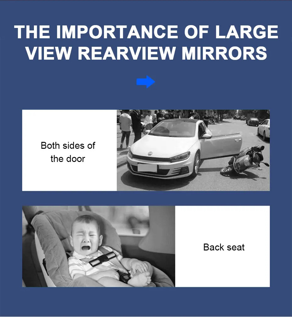 Car Mirror Interior Rear View Mirror Wide Angle Convex RearviewMirror Anti Glare