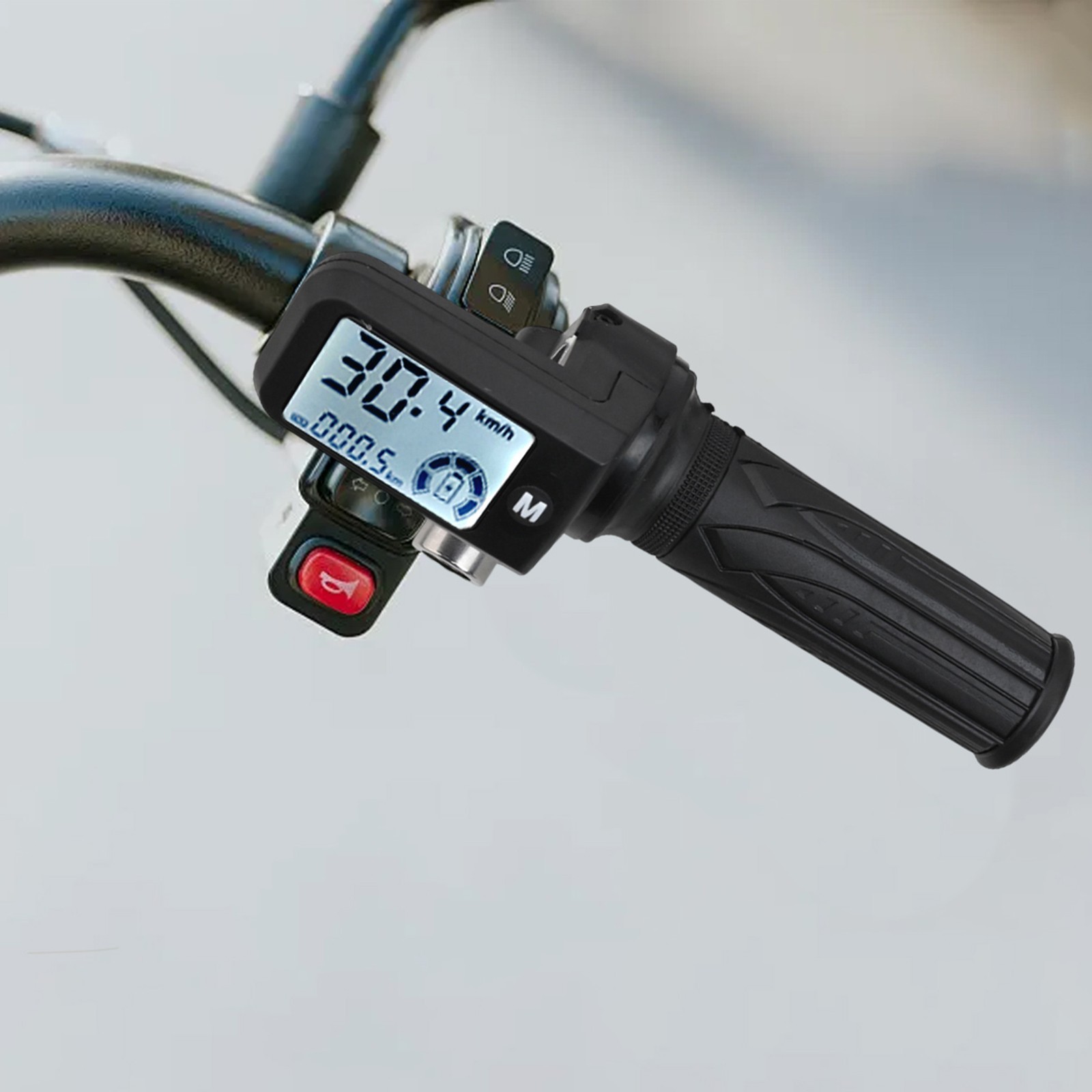 1PCS E Bike Throttle Control Handle LCD Display With 170cm Cable And Keys