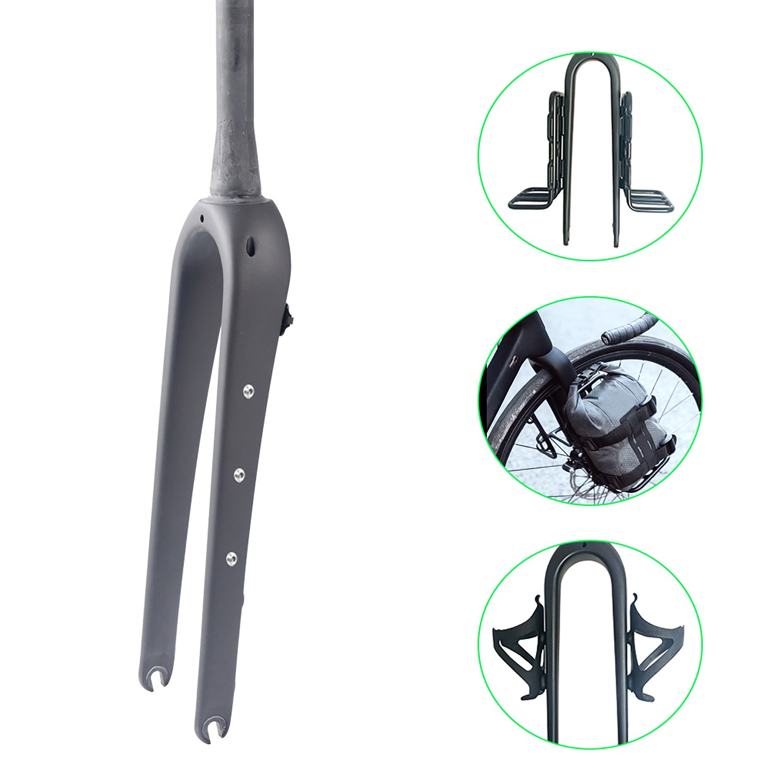 700C Carbon fiber bicycle Road Bike Gravel Fork 1 1/8 or 1 1/2 tapered Disc QR