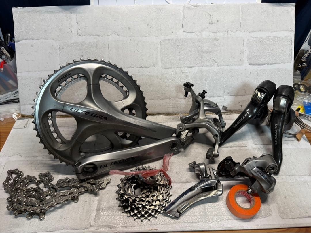 Shimano Ultegra 6700 10s Silver Groupset FC 165mm 52B ST FD RD BR CS Used