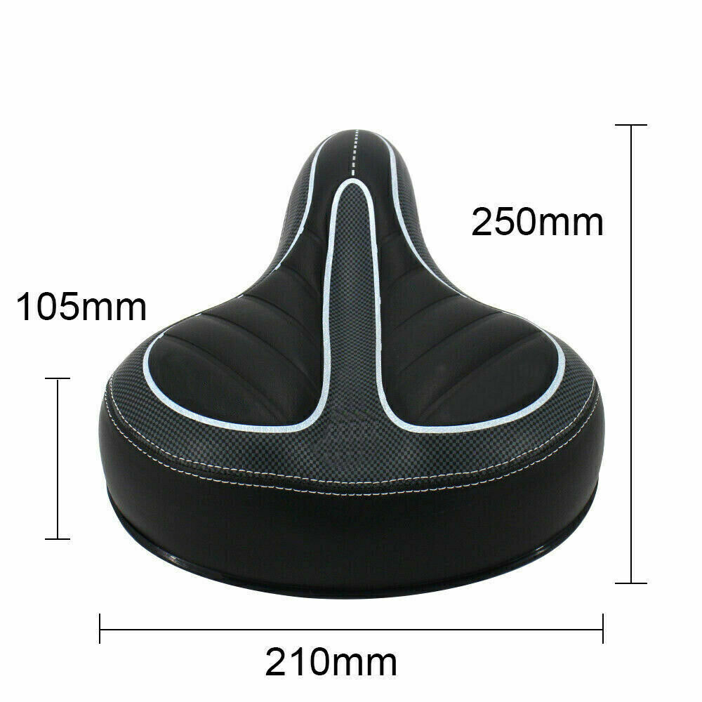 Bike Comfort Wide Big Bum Bicycle Gel Cushion Extra Soft Sporty Saddle Seat Pad